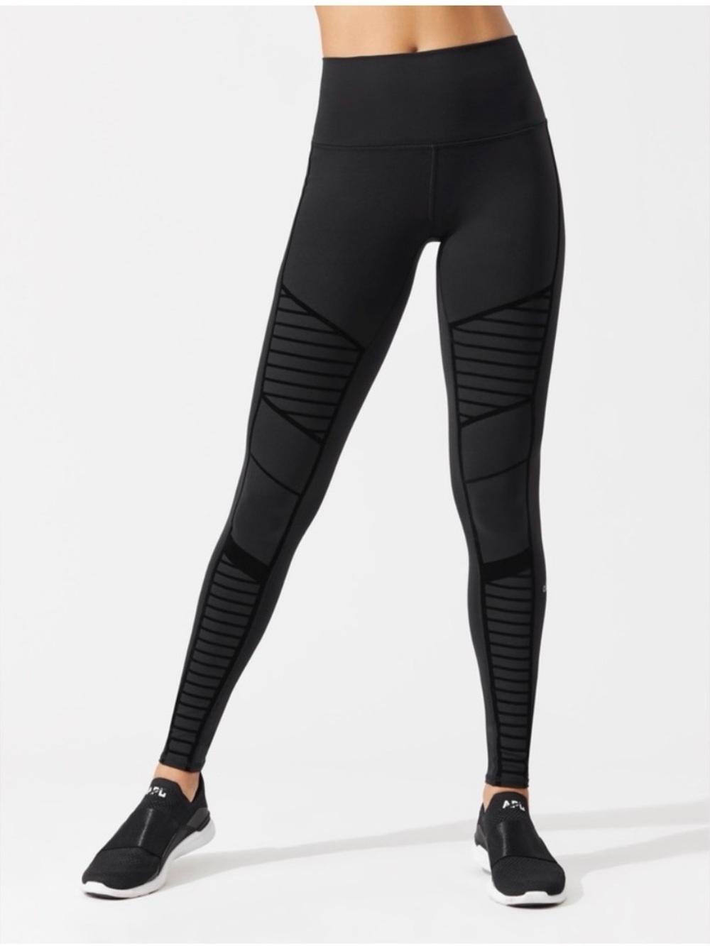Alo yoga flocked high-waist moto leggings